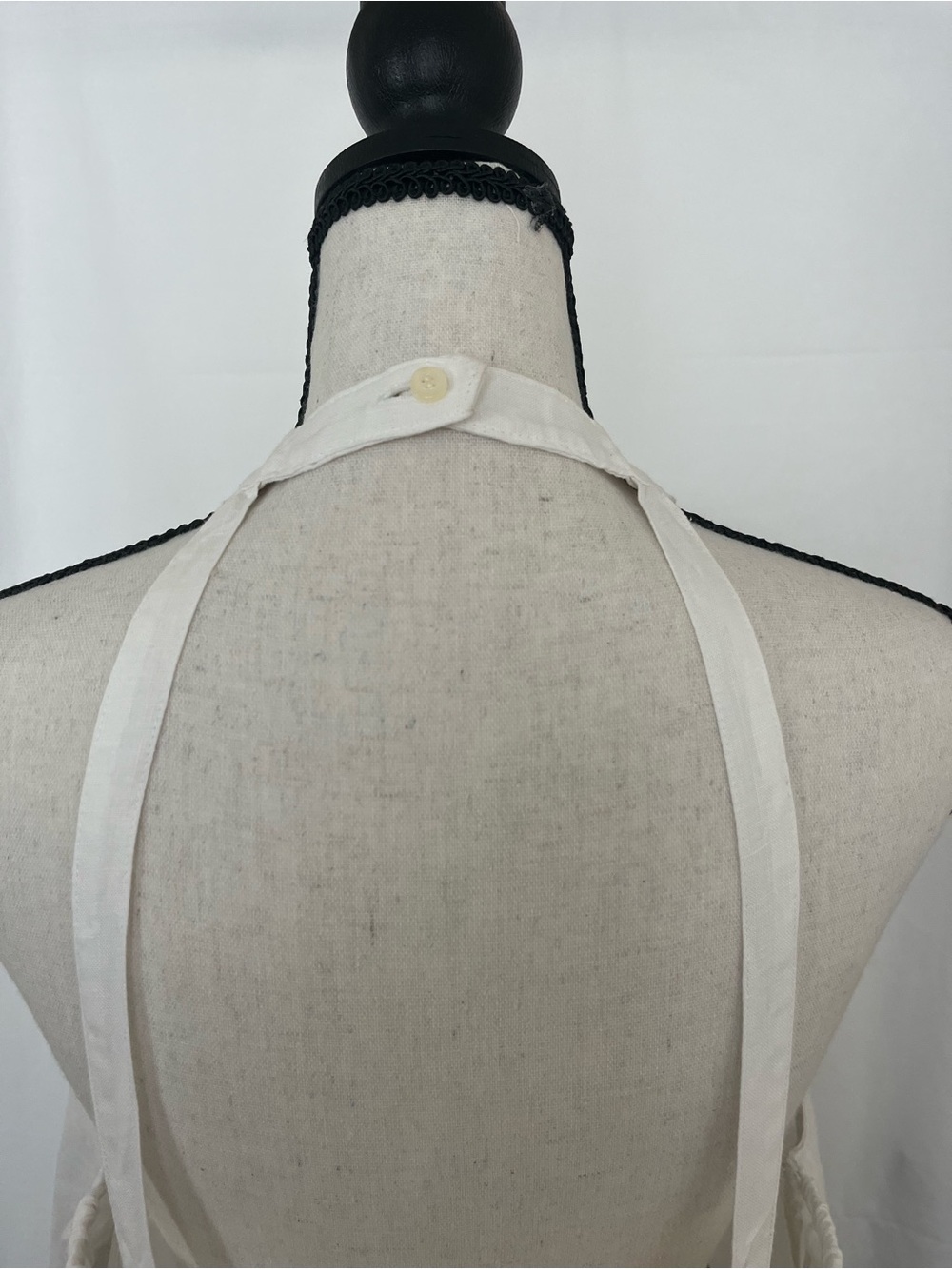 Rachel Zoe White Linen Halter Top with Crochet Yoke - Picture 5 of 8